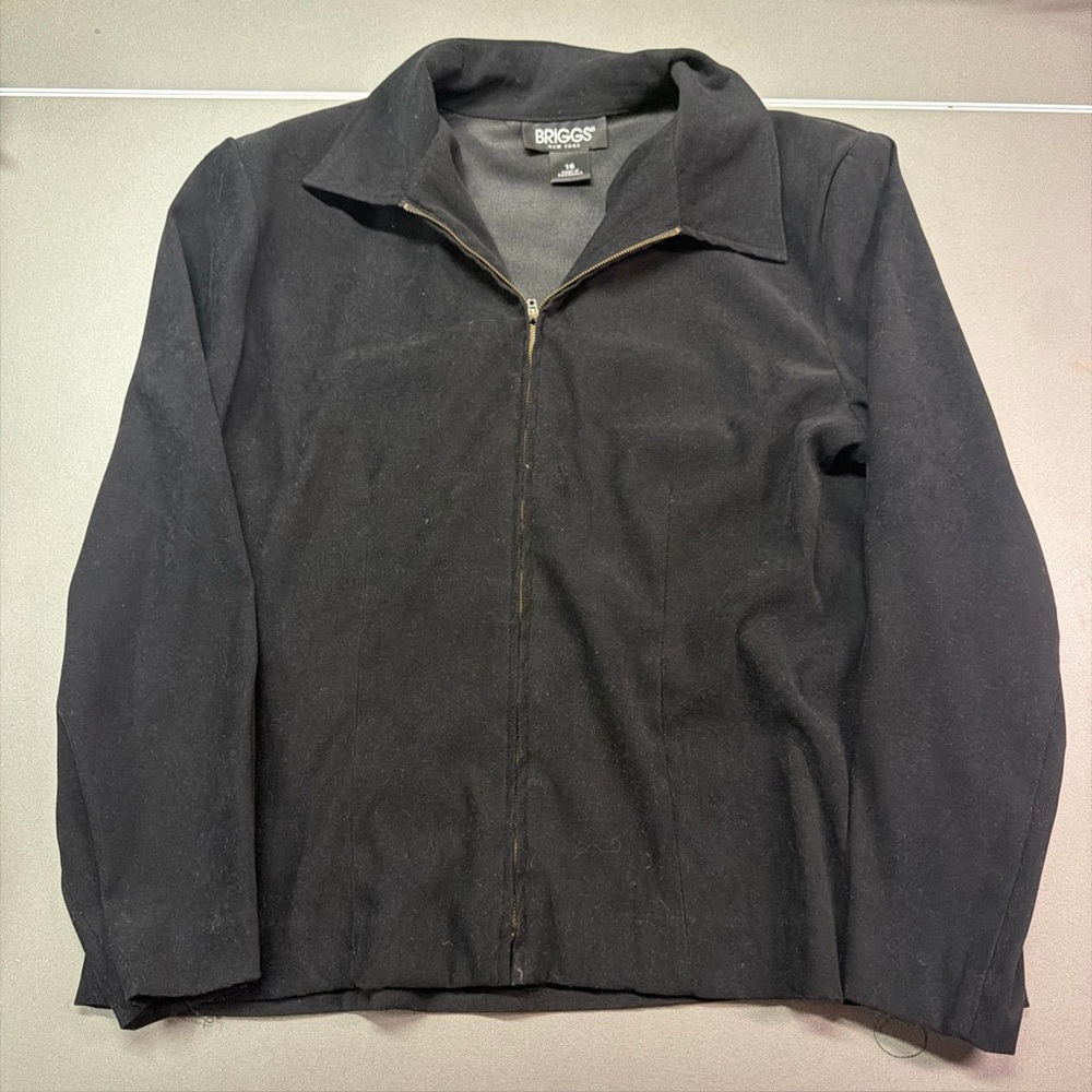 Women’s Briggs Faux Suede Black Jacket size 16 Great condition
